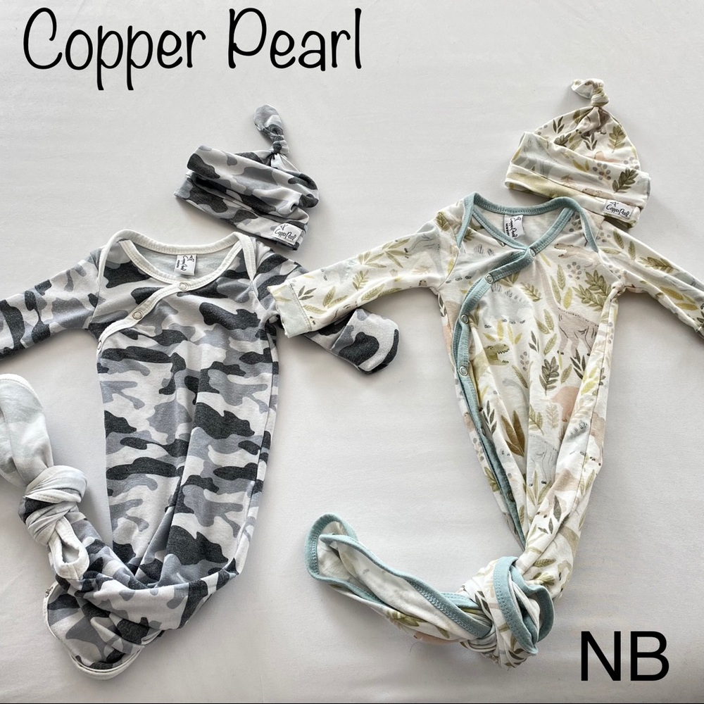 Copper Pearl Newborn Gown Set